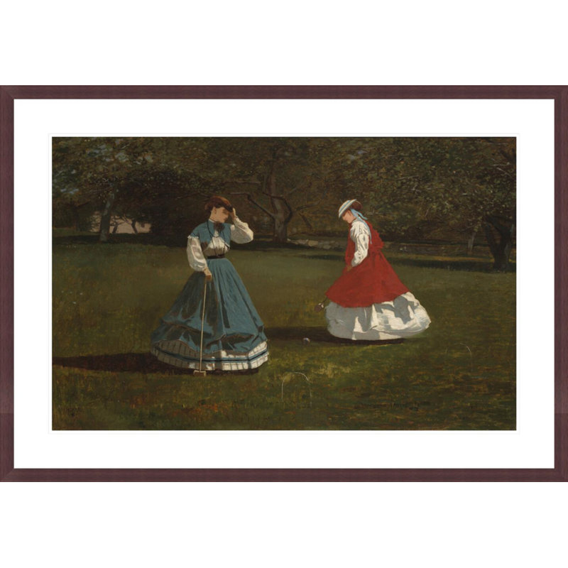 «A Game of Croquet» par Winslow Homer, impression giclée sur cadre, H 29,01 po x l 41,5 po