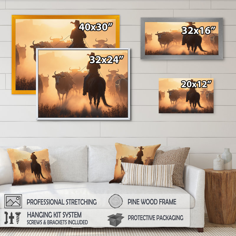 Kangs Wrangler au coucher du soleil I, Cadre photo noir, H 12 po x l 20 po x P 1 po
