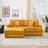 79.3''Modern Corduroy L-Shaped Sectional Sofa with Ottoman-1508237286