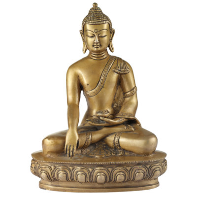 Figurine en laiton Bhumisparsha Bouddha (bouddhiste tibétain)