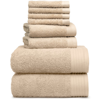 Ensemble de serviettes 8 pièces 100% coton Doncia
