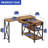 Rustic Brown 360° Rotating Sofa Table with Storage Drawer
