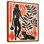 «Retro African Woman with Black Cat Botanical», reproduction d'art mural africain