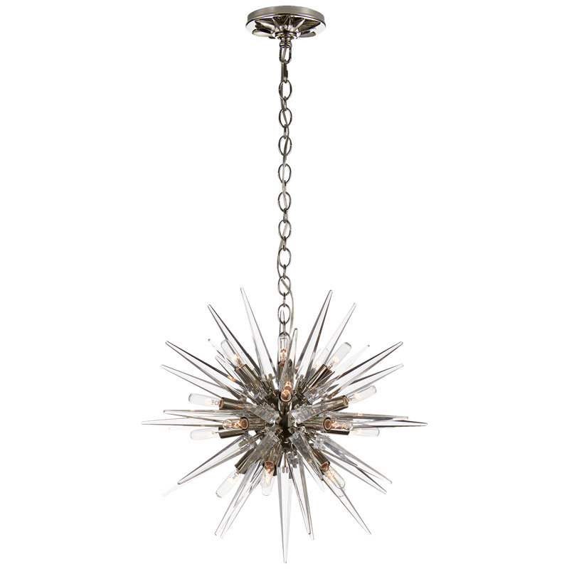 Chapman & Myers Quincy Sputnik Chandelier, Polished Nickel, 20" H x 20" W x 20" D