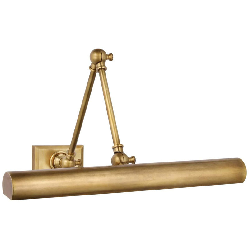 Chapman & Myers Cabinet Maker Double Library Light, Hand-Rubbed Antique Brass, 12.25" H x 18" W x 22.75" D