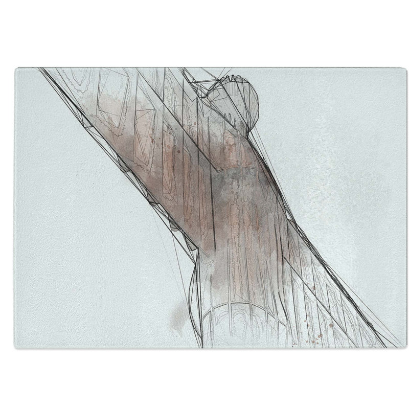 Tempered Glass The Angel of the North in Gateshead in Abstract Chopping Board, 28.5 cm W x 20 cm L