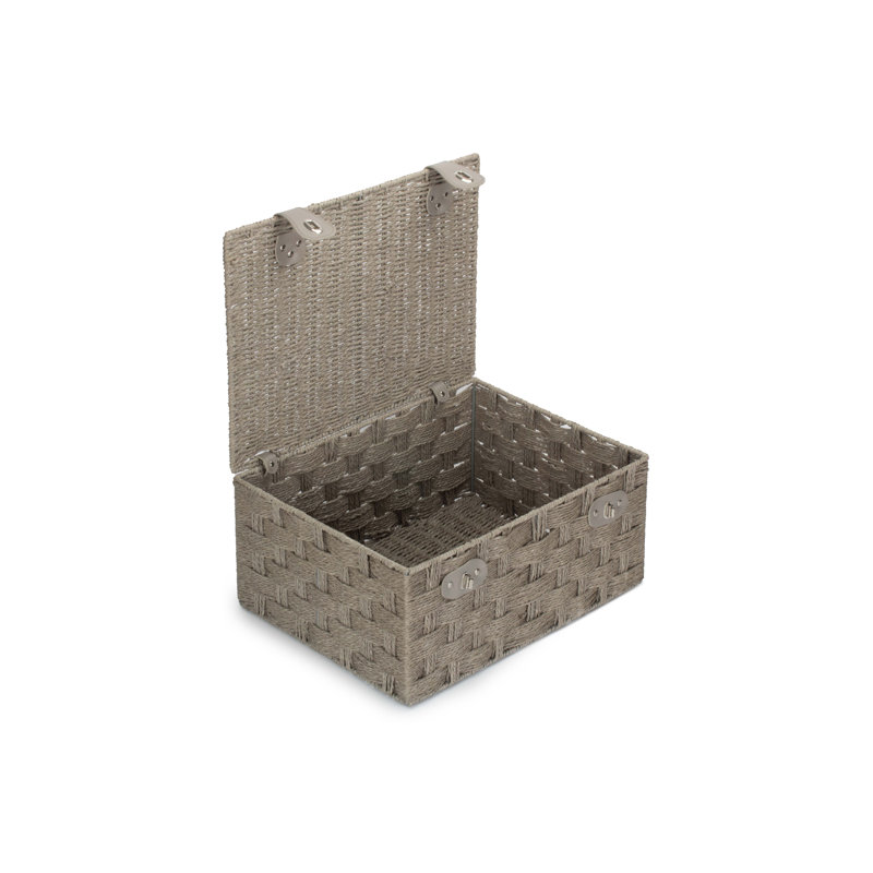 Paper Rope Gift Storage Hamper Basket, Grey