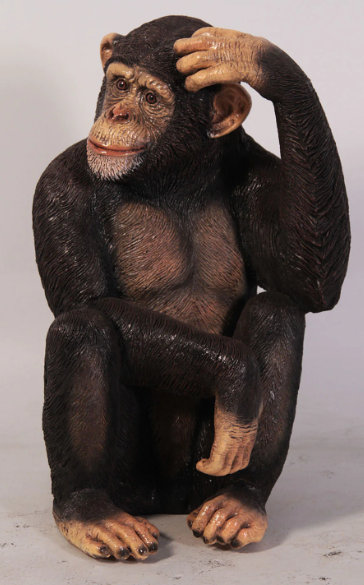 Rube Monkey Chimpanzee Sitting Life Size Statue