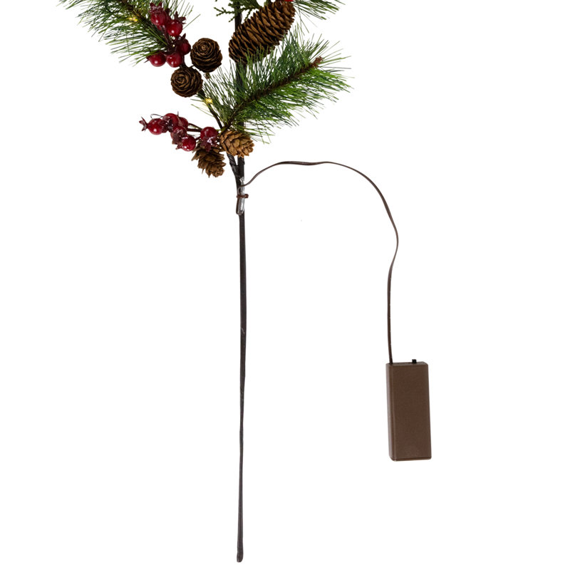 Faux Pine/Berry/Leaf Branch