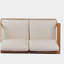 Ensemble de patio 2 pièces Mid-Century, causeuse en bois d'acacia et table basse à lattes avec coussins résistants aux intempéries
