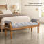 Banc rembourré en bois massif de style Mid-Century avec accoudoirs roulés, repose-pieds capitonné classique avec garniture cloutée décorative, banc de bout de lit polyvalent, siège de fenêtre, banc de chaussures pour hall d'entrée