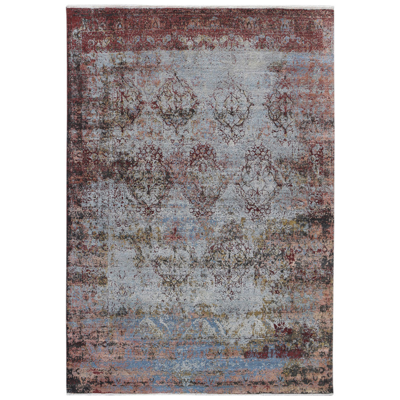Urban Abstract 8' x 10' Hand-Knotted Black Wool & Silk Rug