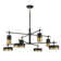 Ashor 8-Light LED Chandelier in Matte Black with Warm Brass Accents