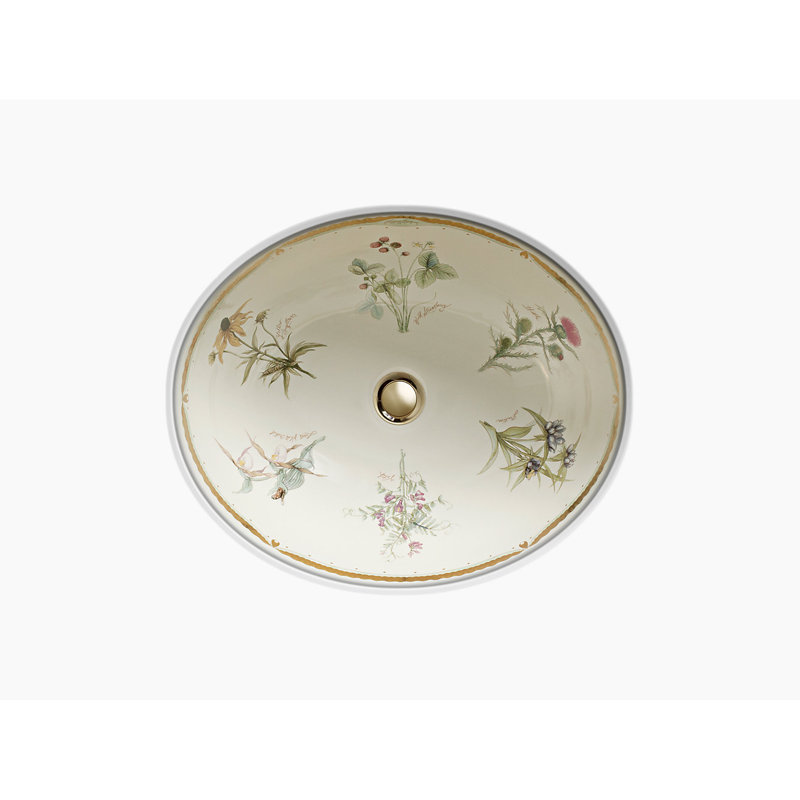 Prairie Flowers Caxton Ceramic Oval Undermount Bathroom Sink