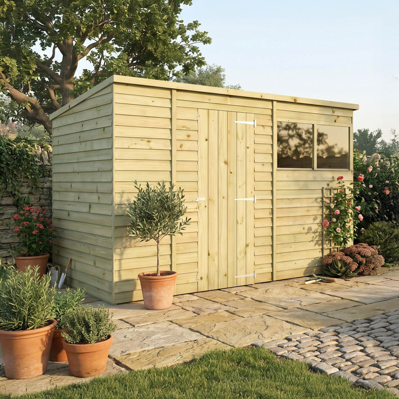 Mercia 10 x 6ft Overlap Pent Shed, Yes