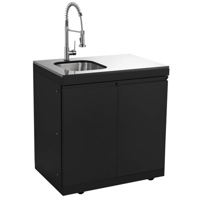 Double Door Sink Cabinet With Tap Stainless Steel Outdoor Kitchen Islands