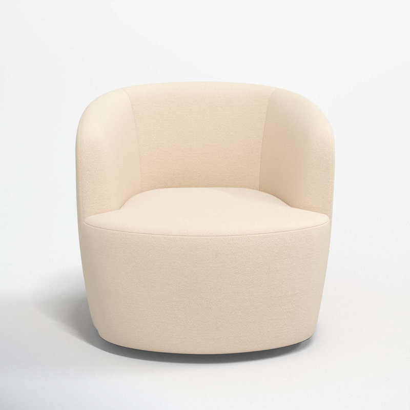 Mina Swivel Barrel Chair, Classic Pearl Performance Velvet