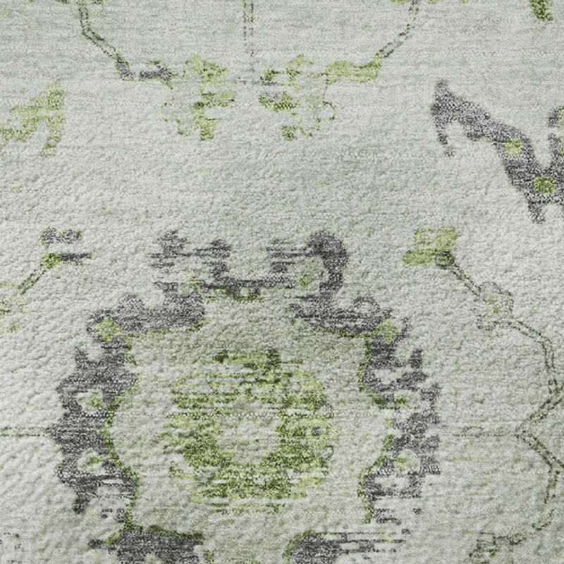 Premium Machine Washable Pirtle Border Rug, Rectangle 5' x 7'6"