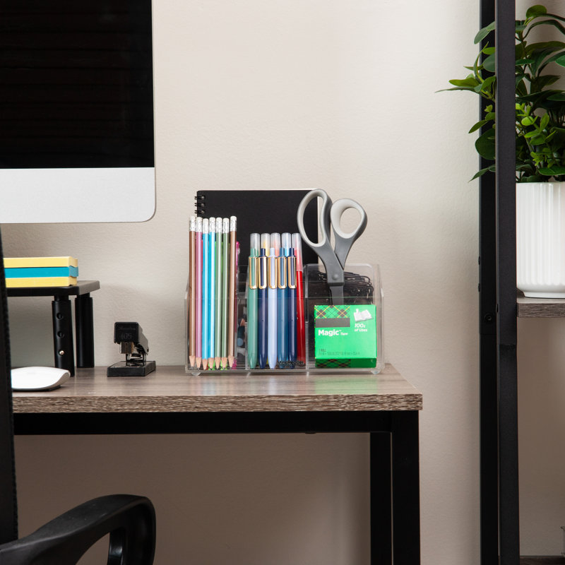 Organisateur de bureau Mind Reader, 7 compartiments, Office Essentials, moderne, bureau, acrylique, L 8,5 po x l 6,5 po x H 4,75 po