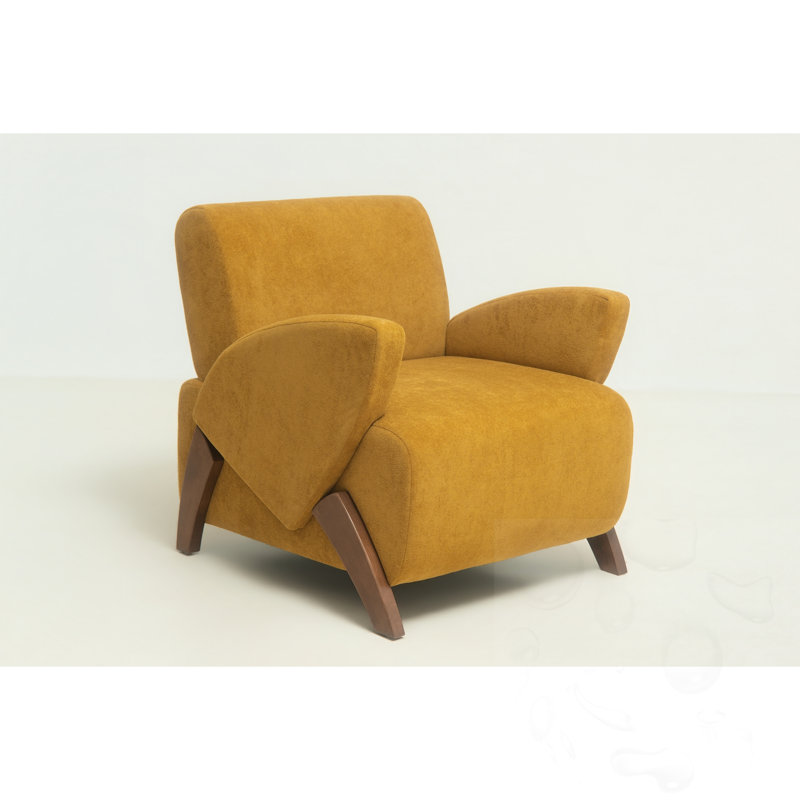 Chaise d'appoint rembourrée à quatre pieds, Earthy Yellow