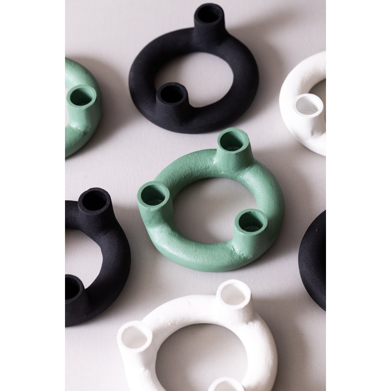 Ensemble de chandelles de table en aluminium 3 pièces Ashlyn, Vert