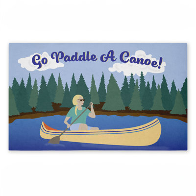 Tapis de porte Paddle A Canoe, imprimé par Darlene Seale, 18 po x 30 po