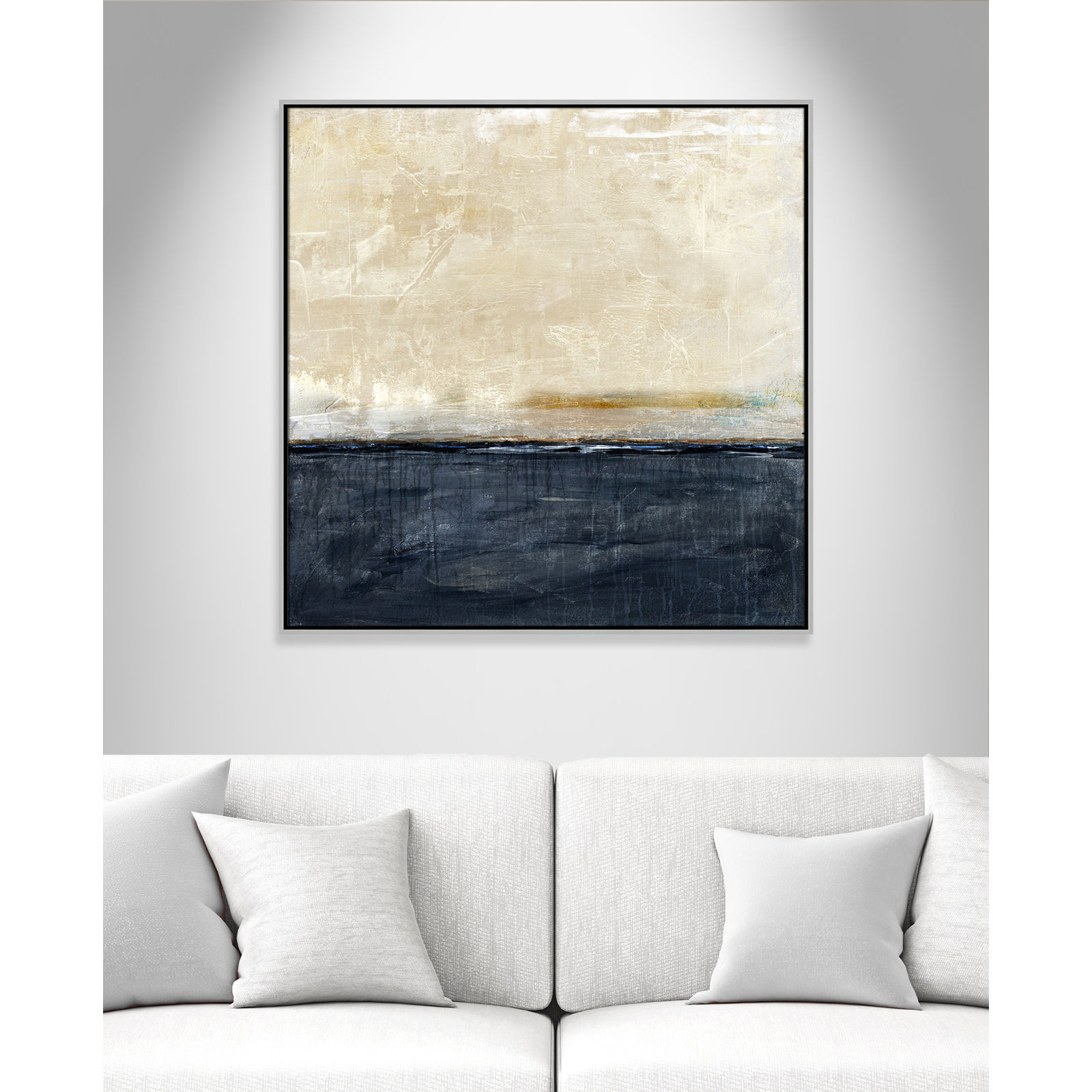 Better Days Navy Print by Denise Brown, 37.5" H x 37.5" W, Silver