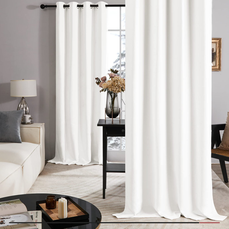 Paire de rideaux occultant avec œillets Deconovo, L 52 po x L 108 po, Crème