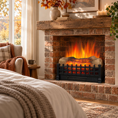 20-Inch Freestanding Electric Fireplace Log Set Insert with 1400W Heater, Remote, Adjustable Flame, Thermostat and Timer