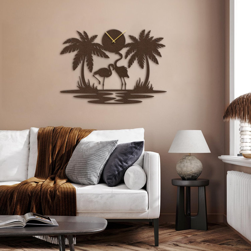 Metal Wall Clock, Bronze, 30" W x 30" H