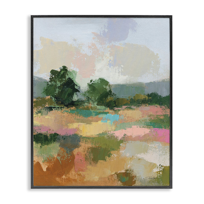 «Abstract Spring Landscape», estampe numérique de Silvia Vassileva, Giclée encadrée noir minuit, H 20 po x l 16 po