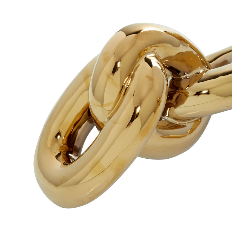 Gold Porcelain Chain Sculpture Set, 15" and 10"