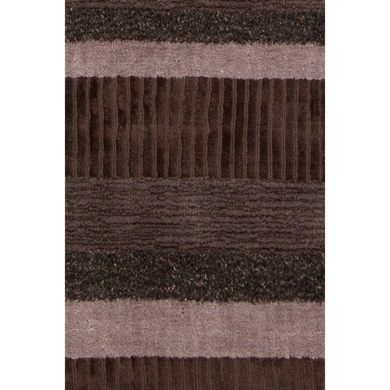 Tapis contemporain tissé à la main Amigo en brun / noir / beige, Rectangle 5 pi x 7 pi 6 po