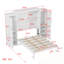 Lit escamotable double avec garde-robe et 2 tablettes de rangement-523191144