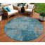 Tapis rond bleu 8 po