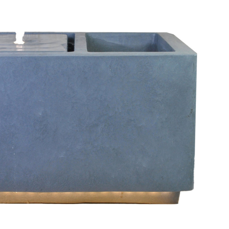 Cube Water Feature with Planter, Cement