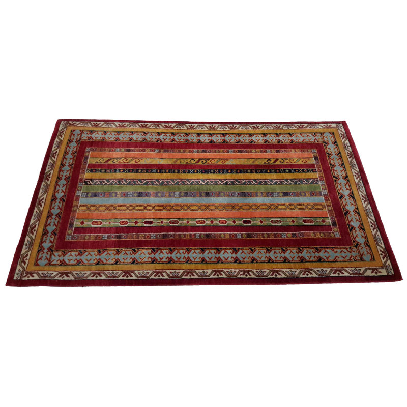 Tapis oriental multicolore en laine et coton 3 pi x 5 pi Neissa