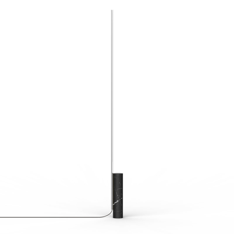 T.O 63" Novelty Floor Lamp, Black Marquina/Chrome