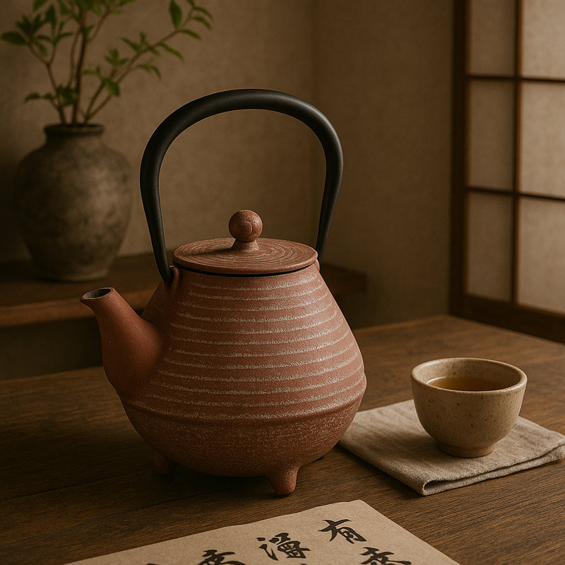 Seren 1.25 Qt Kyusu Cast Iron Tea Pot with Removable Stainless Steel Infuser Basket