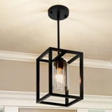 1 - Light Lantern Pendant With Modern Clear Glass Shade