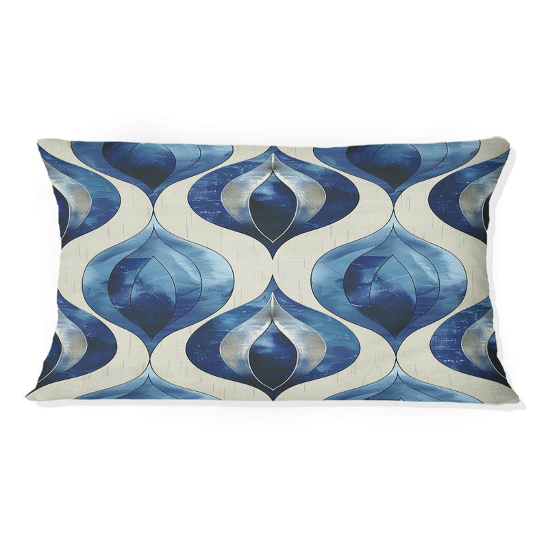 Coussin lombaire Mid-Century Blue Ogee
