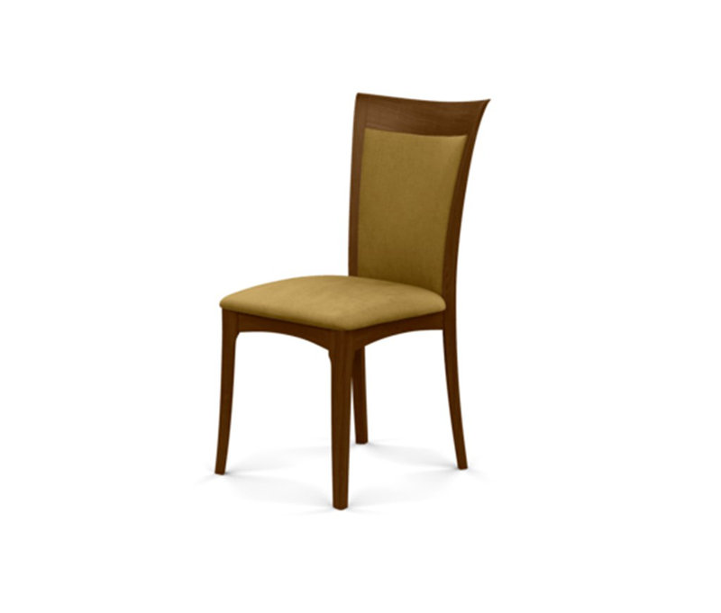 Morgan Leather Dining Chair, Natural Walnut, Coffee