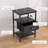 Nightstand With Charging Station And USB Ports, Night Stand With Fabric Drawer, 3-Tier Storage End Table For Small Spaces-1208917537