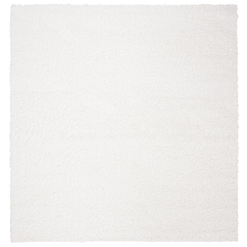Brittney Performance solid color shag rug, White, Carré 4 pi