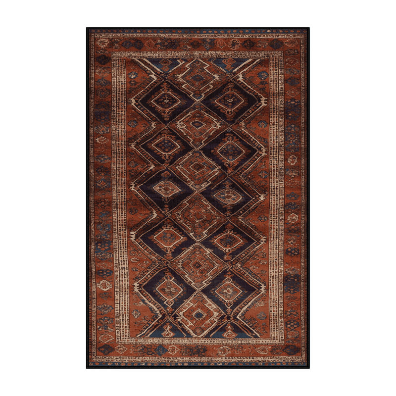 Machine Washable Turkish Black Area Rug, Rectangle 2' x 3'