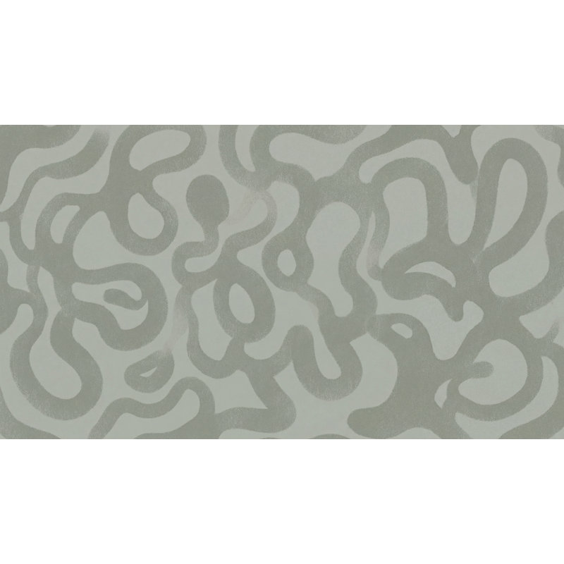 Papier peint organique abstrait gris, 100 po x 96 po, Non tissé non collé