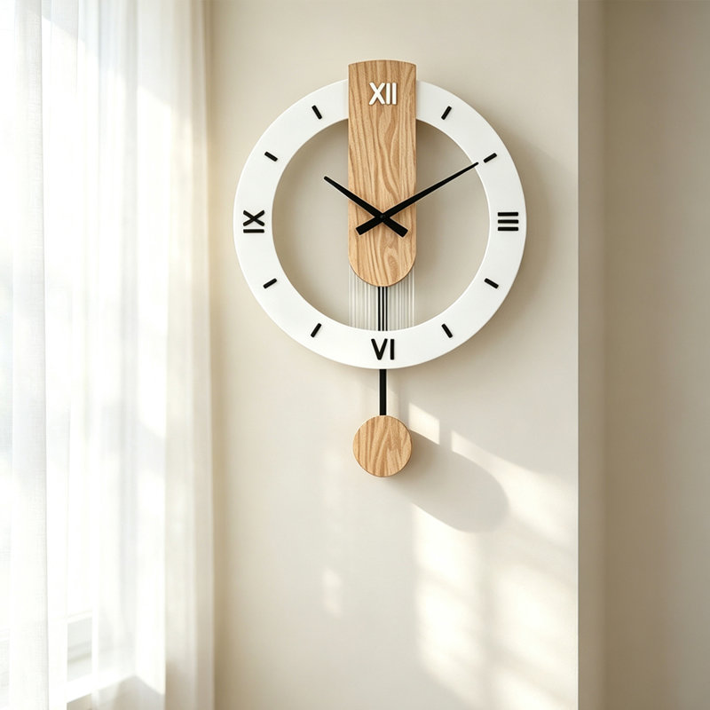 Horloges murales analogiques rondes blanches, A
