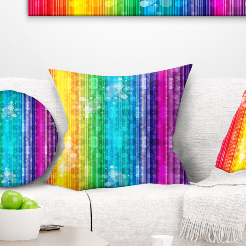 Rainbow Effects - Abstract Printed Pillow, 18" x 18", Throw Pillow