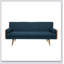 Canapé-lit moderne du milieu du siècle avec capitonnage à boutons et assise matelassée gaufrée, idéal pour le confort et le style dans n'importe quel appartement