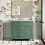 Ensemble de meuble-lavabo 36 po avec lavabo en céramique, meuble-lavabo simple autoportant moderne avec 4 tiroirs et 2 armoires, meuble de rangement pour la salle de bain, ensemble de meuble-lavabo avec cadre en bois massif, vert-121294430